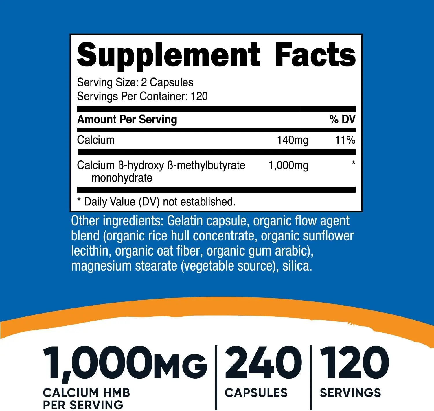 Nutricost HMB (Beta-Hydroxy Beta-Methylbutyrate) 1000mg Capsules